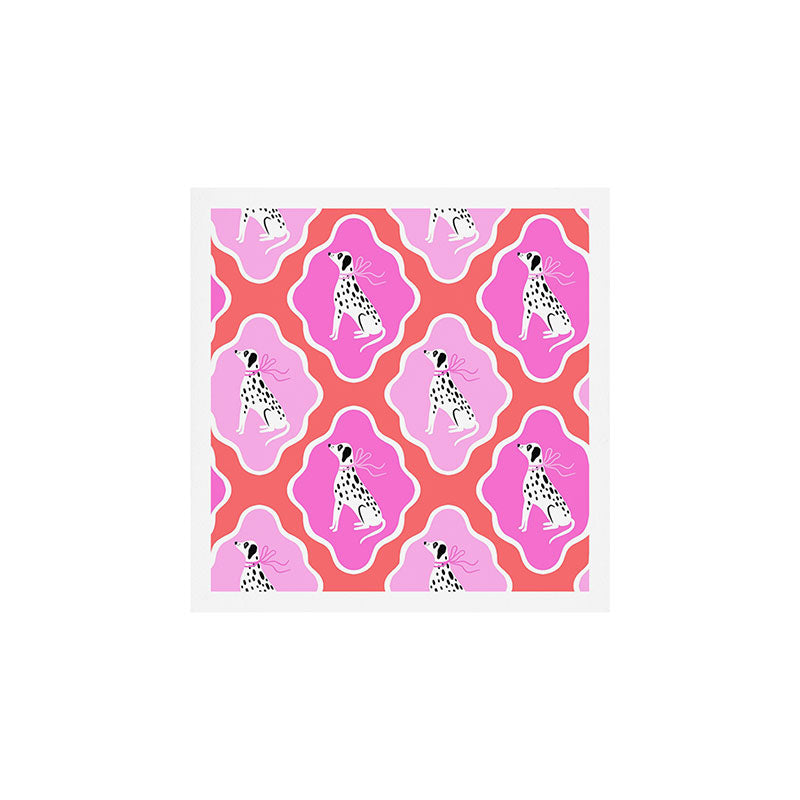 Dalmatians in Pink and Red Art Print Gallery Image 1