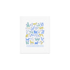 Dog Alphabet Print for Kids Room in Blue and Green Art Print Gallery Image 1