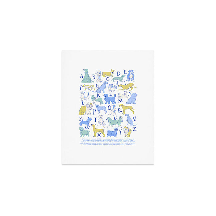 Dog Alphabet Print for Kids Room in Blue and Green Art Print Gallery Image 1