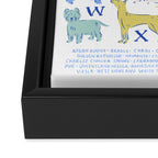 Dog Alphabet Print for Kids Room in Blue and Green Framed Canvas Print Gallery Image 3
