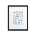 Dog Alphabet Print for Kids Room in Blue and Green Framed Art Print Gallery Image 5