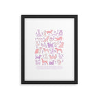 Dogs ABC Alphabet Print for Kids Room in Pink and Purple Framed Art Print Gallery Image 4