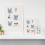 French Bulldogs with Pastries in Blue Canvas Print Gallery Image 3