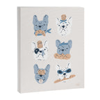 French Bulldogs with Pastries in Blue Canvas Print Gallery Image 8