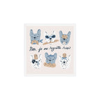 French Bulldogs with Pastries in Blue Art Print Gallery Image 1