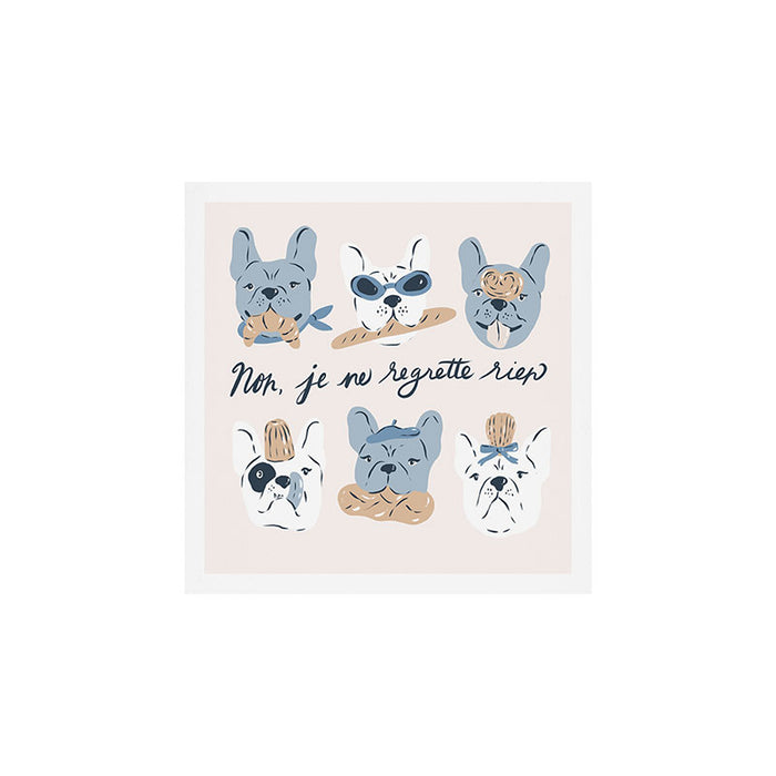 French Bulldogs with Pastries in Blue Art Print Gallery Image 1