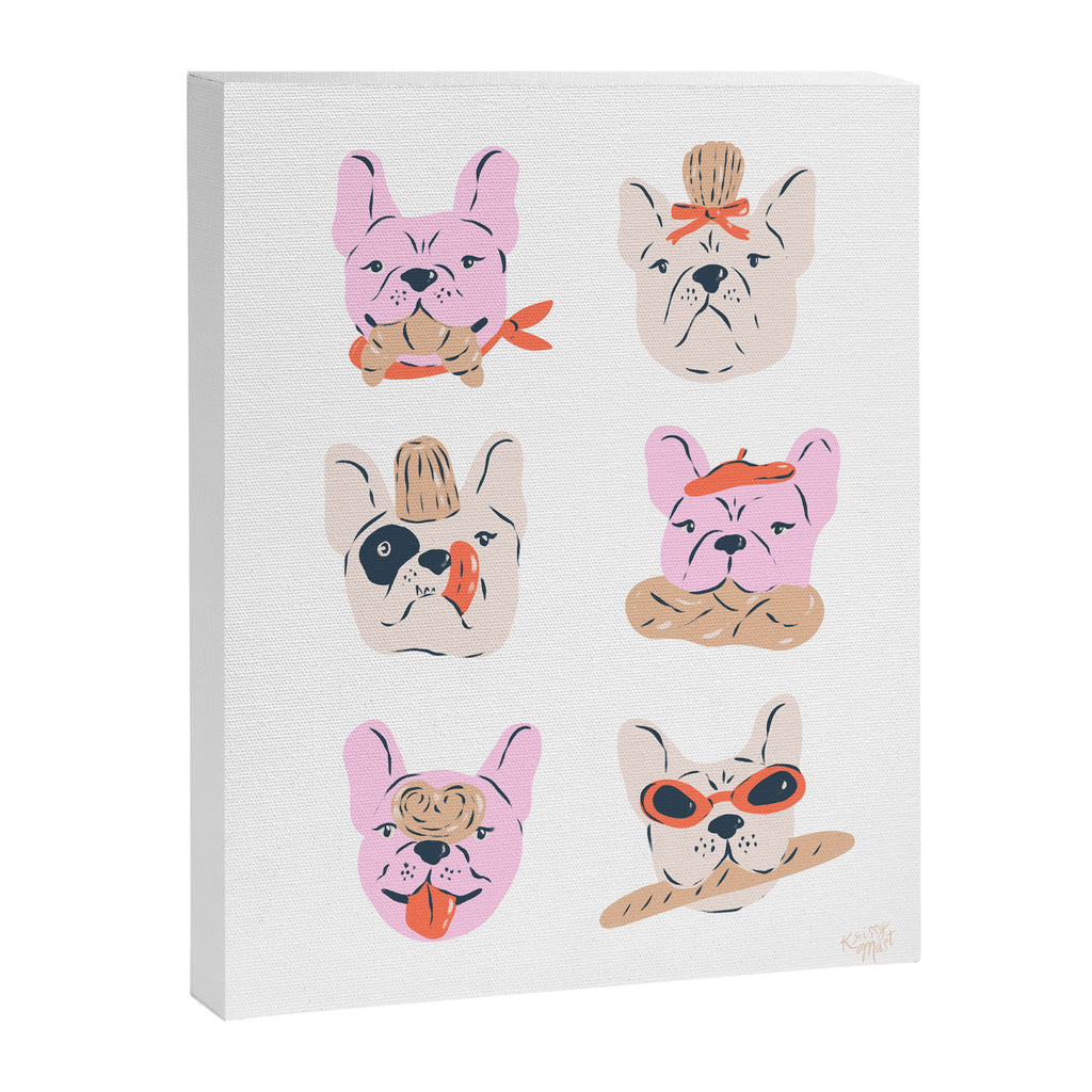 French Bulldogs with Pastries in Pink Canvas Print Gallery Image 6