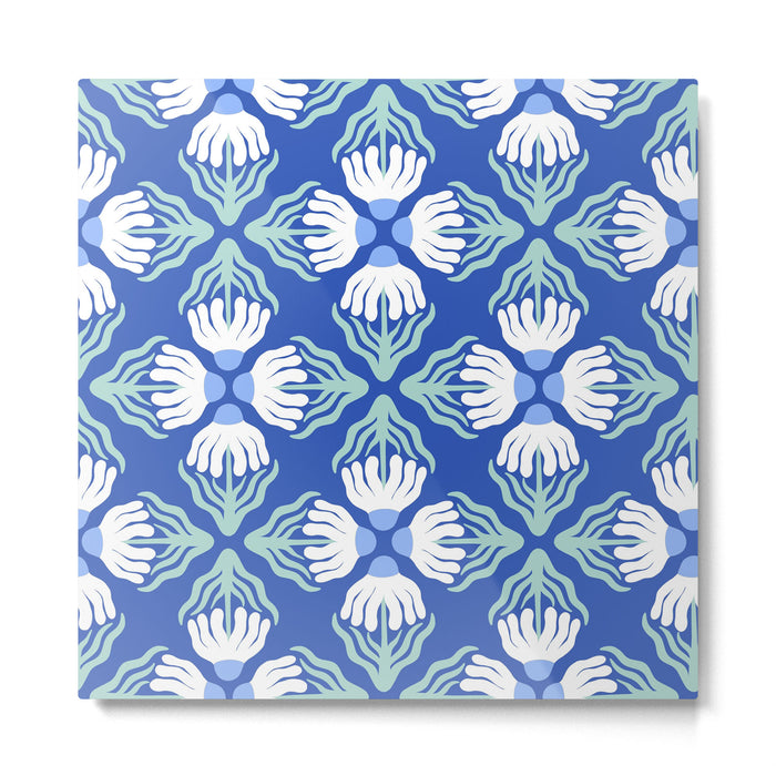 Funky Wavy Daisy Pattern Metal Print Gallery Image 1