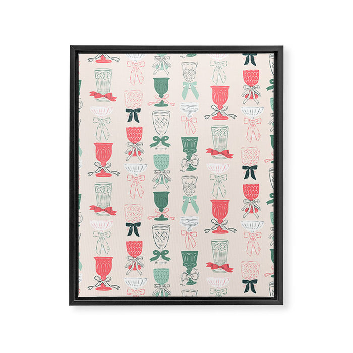 Holiday Bow Cocktails Framed Canvas Print Gallery Image 1