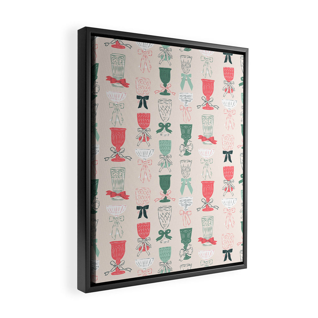 Holiday Bow Cocktails Framed Canvas Print Gallery Image 2