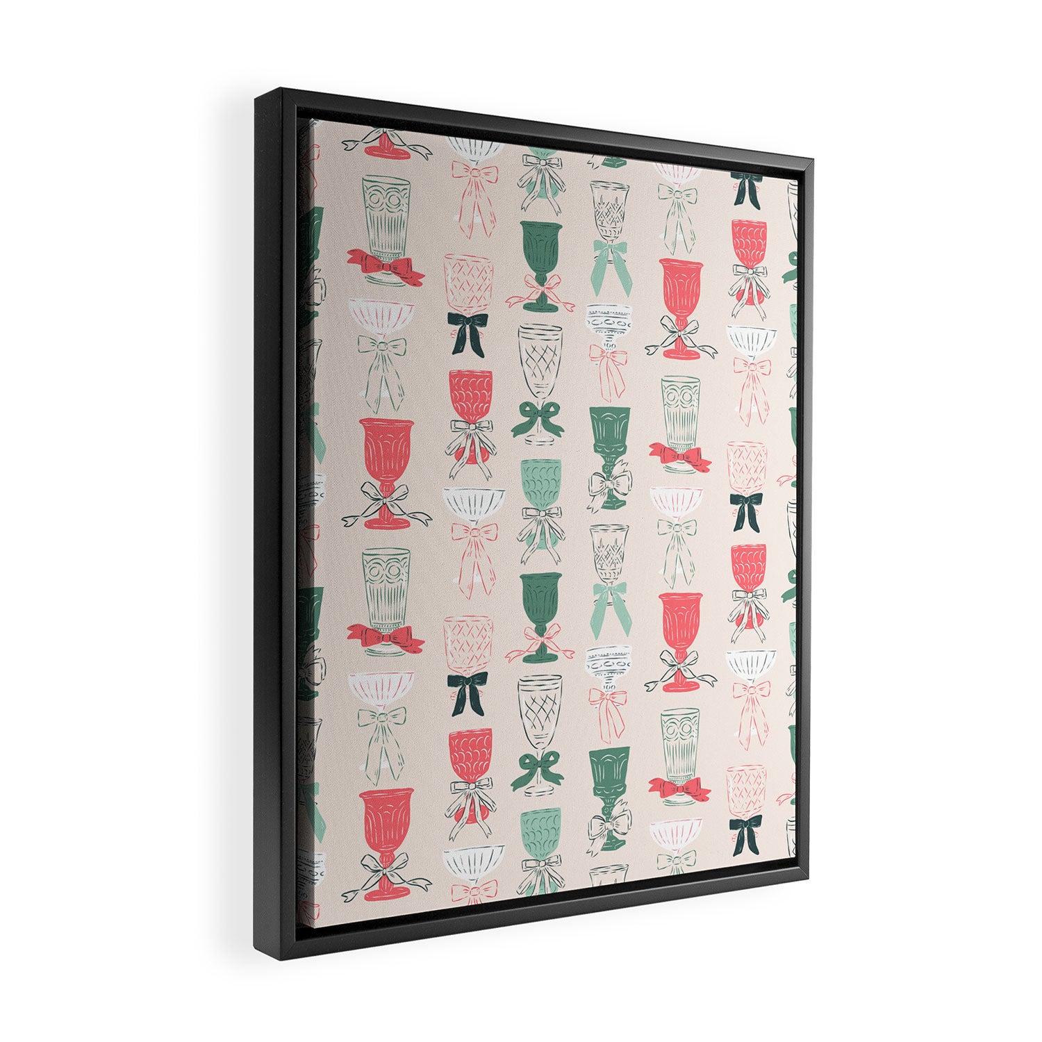 Holiday Bow Cocktails Framed Canvas Print Gallery Image 2