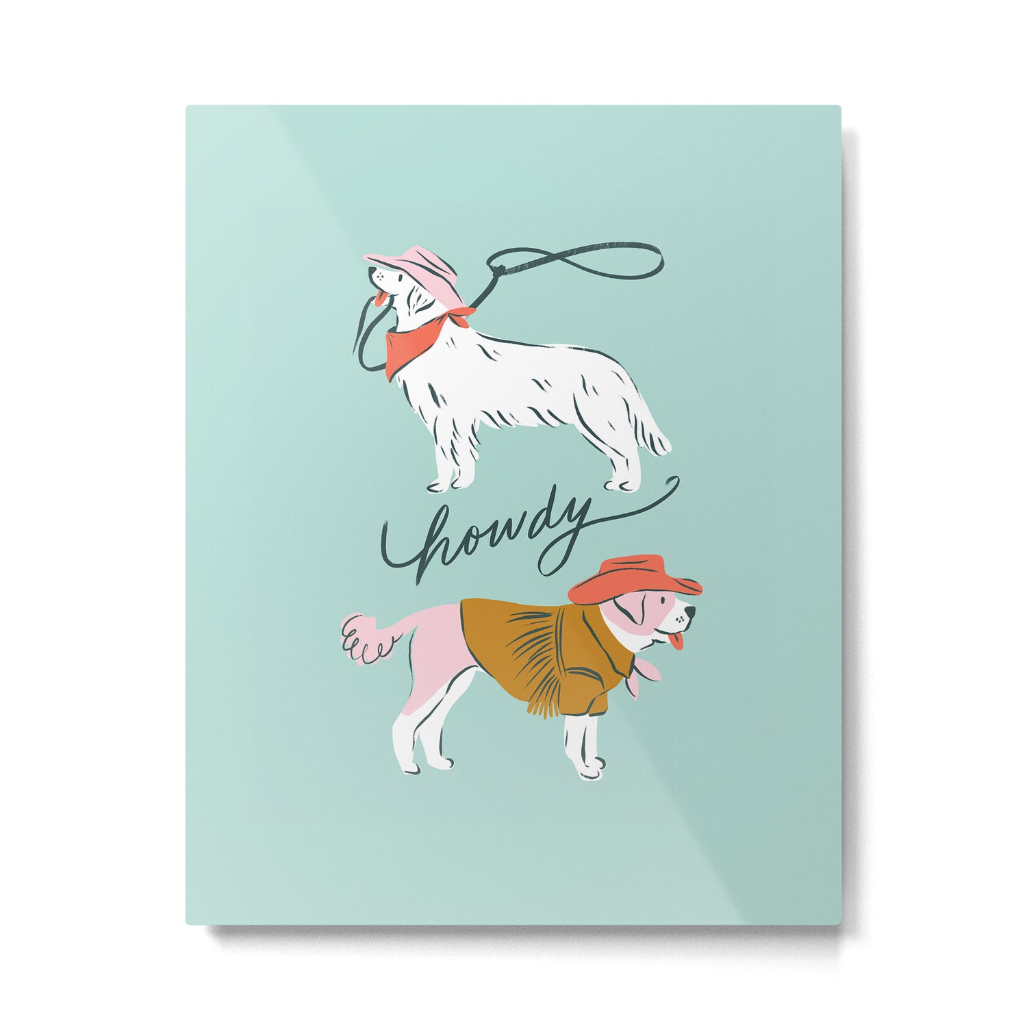 Howdy Western Cowboy Dogs Metal Print Gallery Image 6