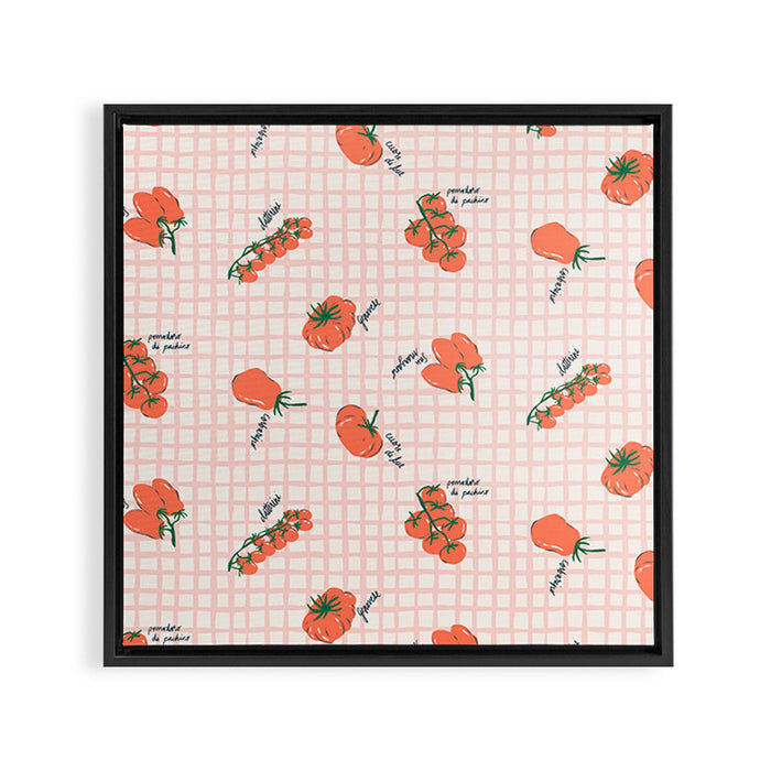 Italian Tomatoes on Gingham Framed Canvas Print Gallery Image 1