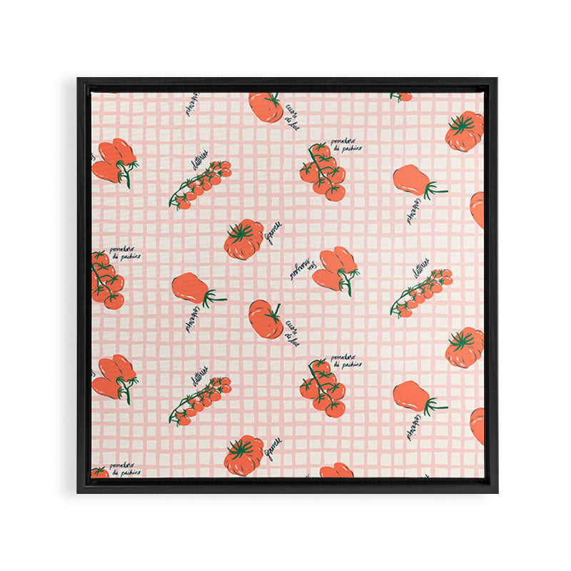 Italian Tomatoes on Gingham Framed Canvas Print Gallery Image 3