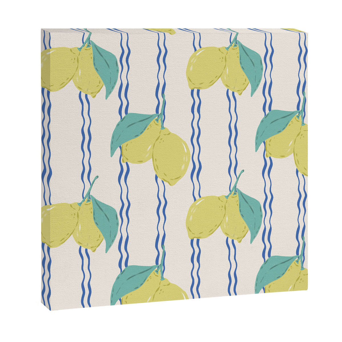 Lemons with Wavy Stripe Canvas Print Gallery Image 3
