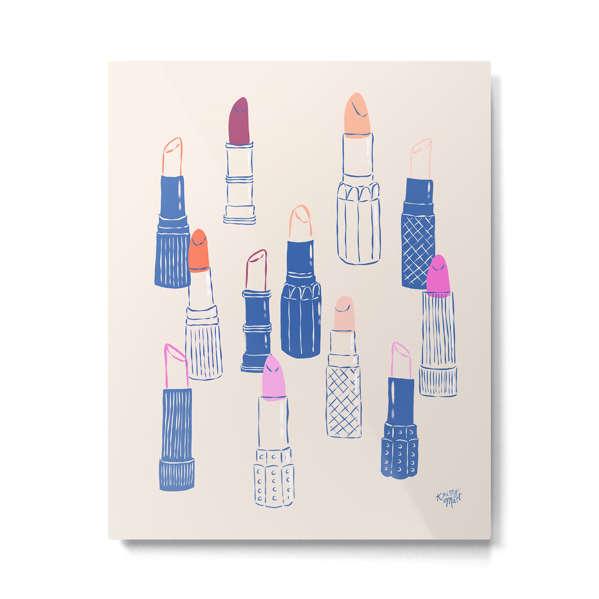 Lipstick Tubes Illustration Metal Print Gallery Image 6