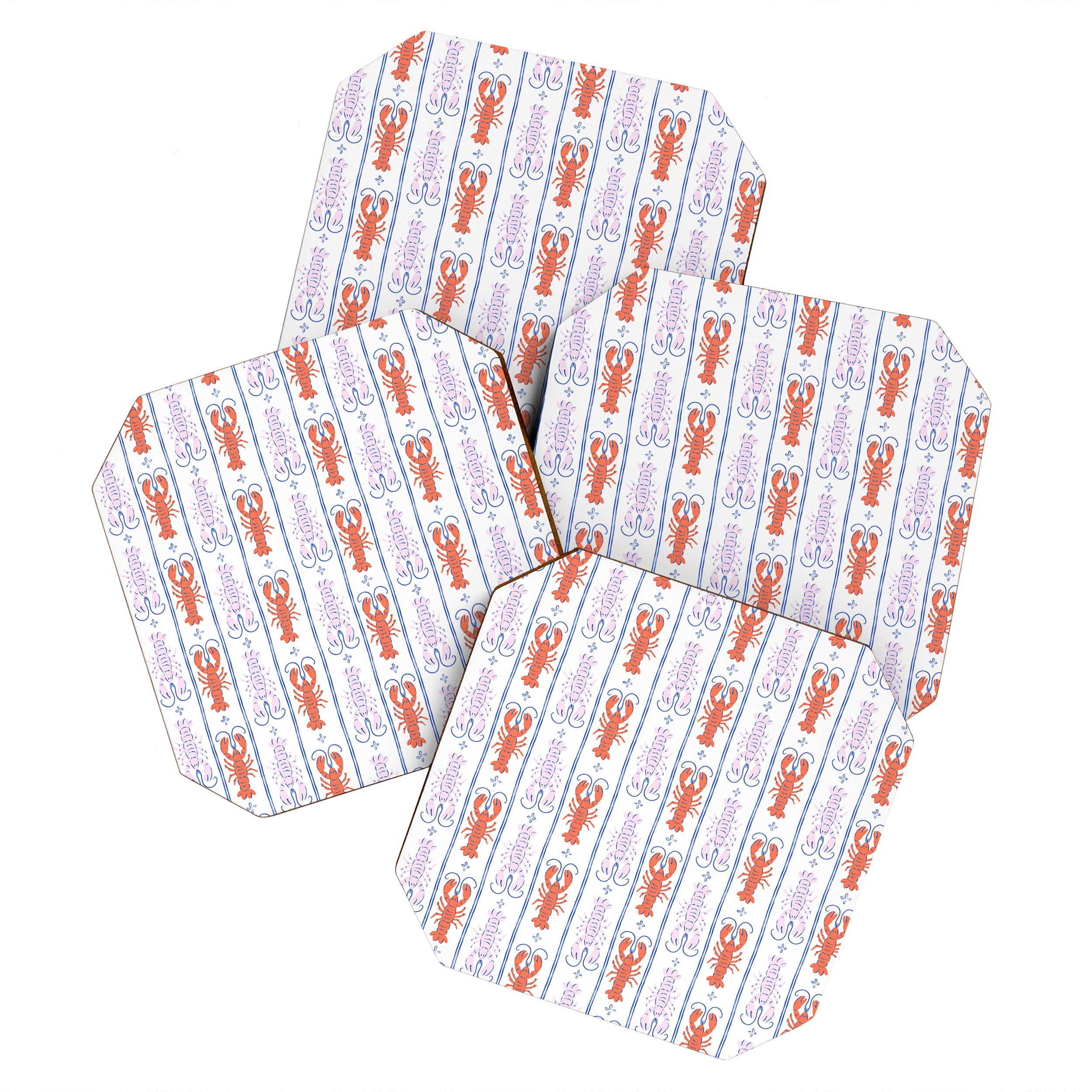 Lobster Stripe Pattern Coaster Gallery Image 1