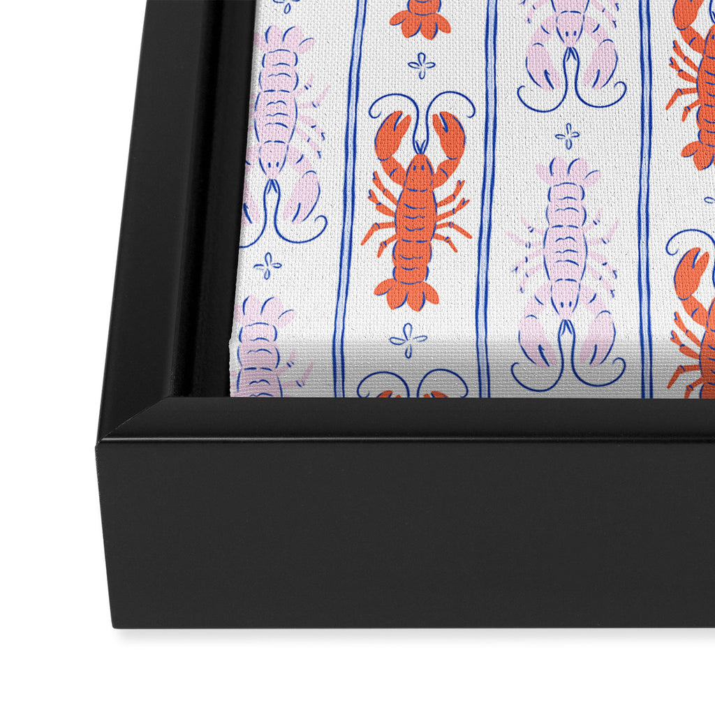 Lobster Stripe Pattern Framed Canvas Print Gallery Image 2