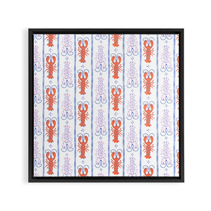 Lobster Stripe Pattern Framed Canvas Print Gallery Image 1