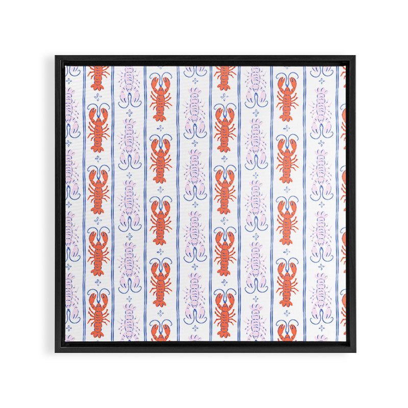 Lobster Stripe Pattern Framed Canvas Print Gallery Image 3