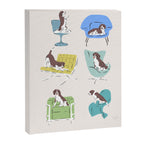 Mid-century Modern Chairs with Beagle Dogs Canvas Print Gallery Image 6