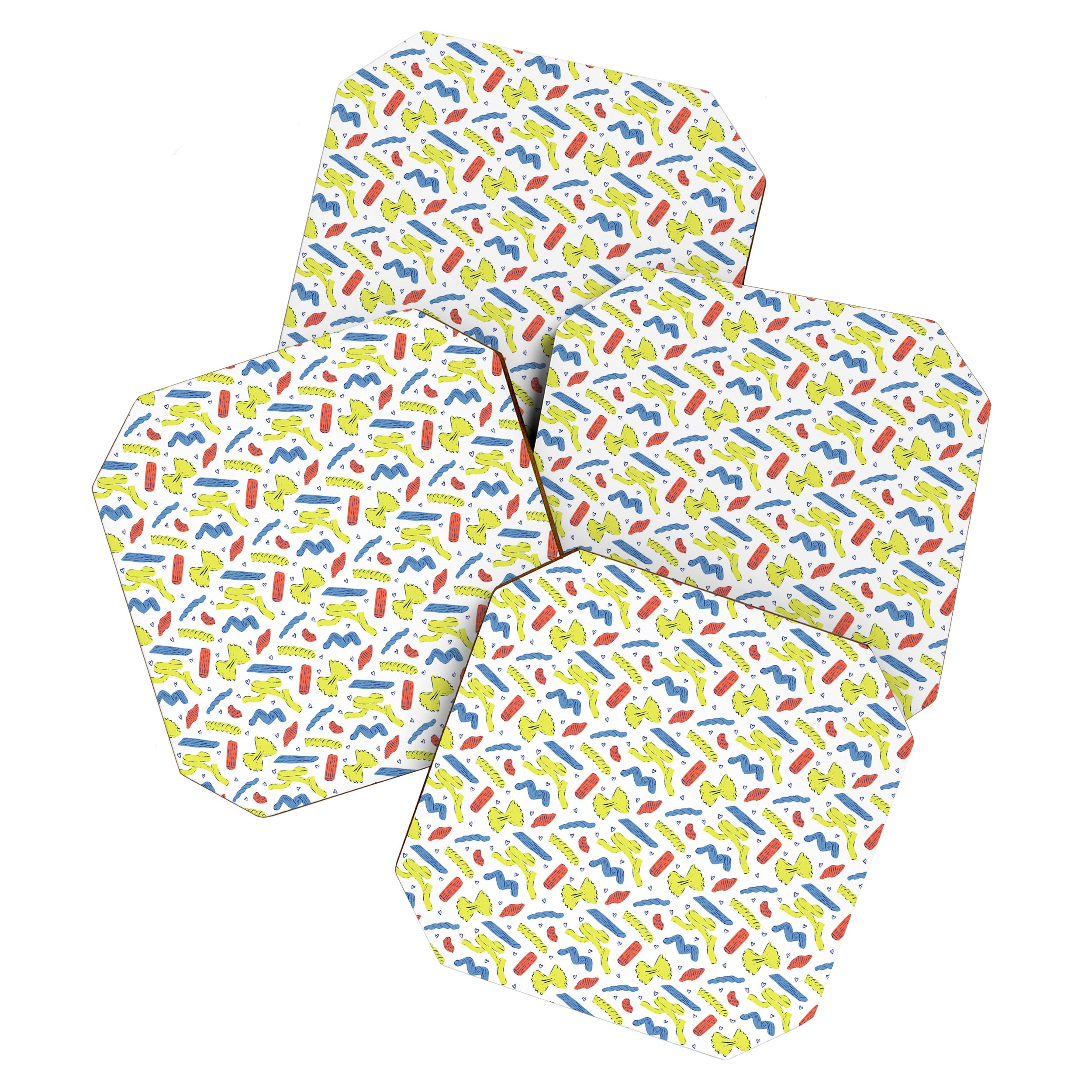Pasta in Primary Colors  Coaster Gallery Image 1