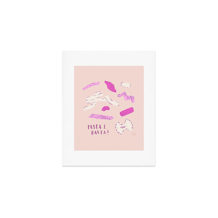 Pasta Noodles in Pink  Art Print Gallery Image 1