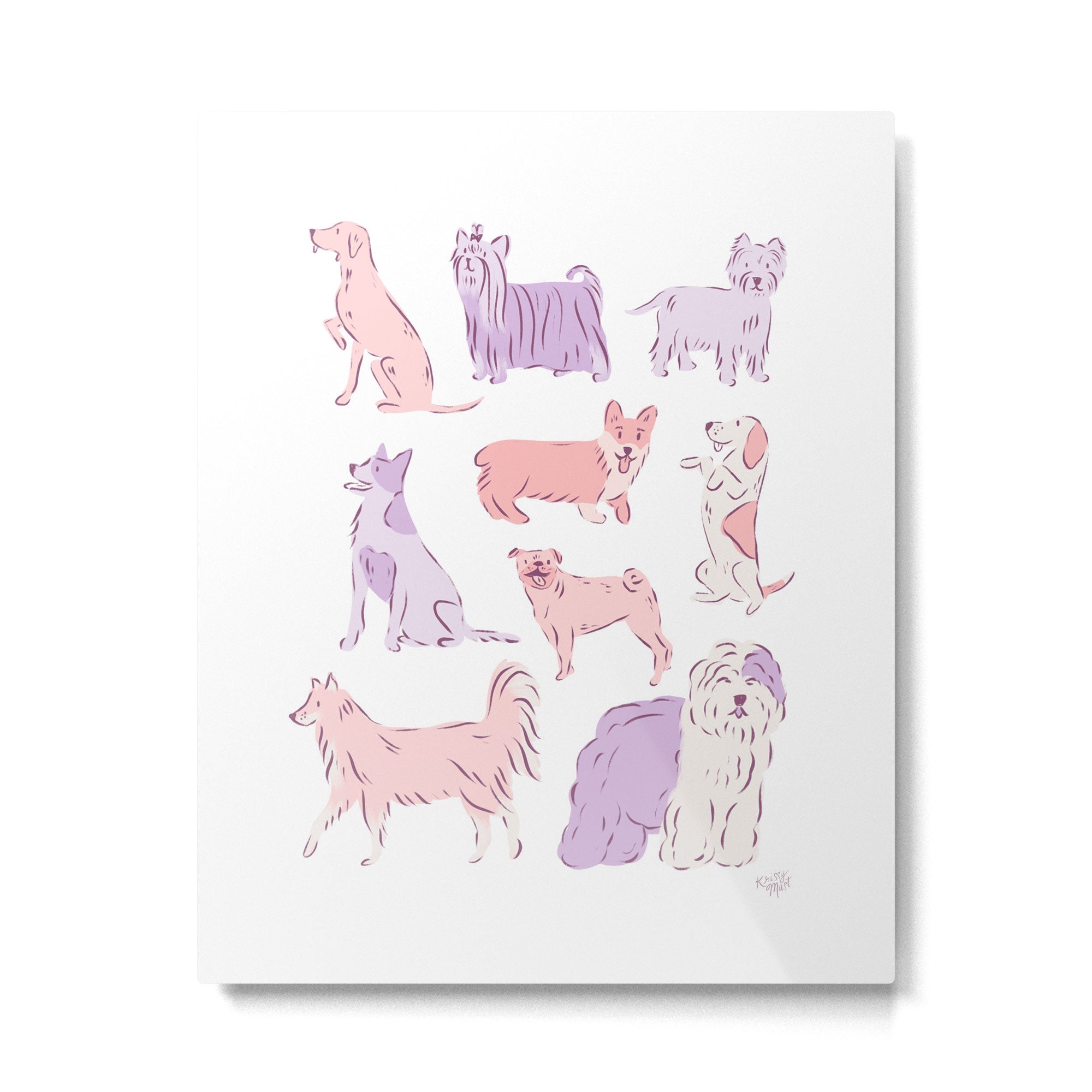 Pink and Purple Dogs 1 Metal Print Gallery Image 4