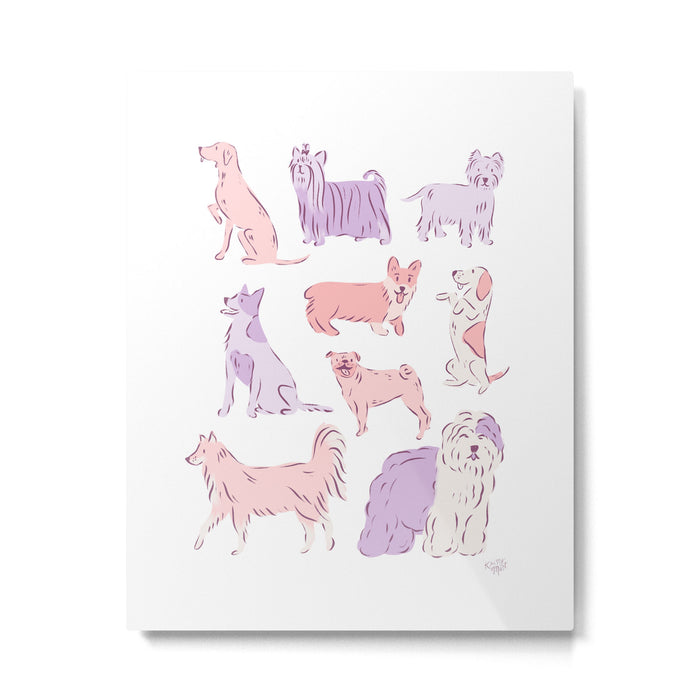 Pink and Purple Dogs 1 Metal Print Gallery Image 1