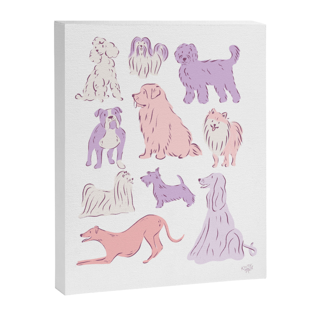 Pink and Purple Dogs 2 Canvas Print Gallery Image 6
