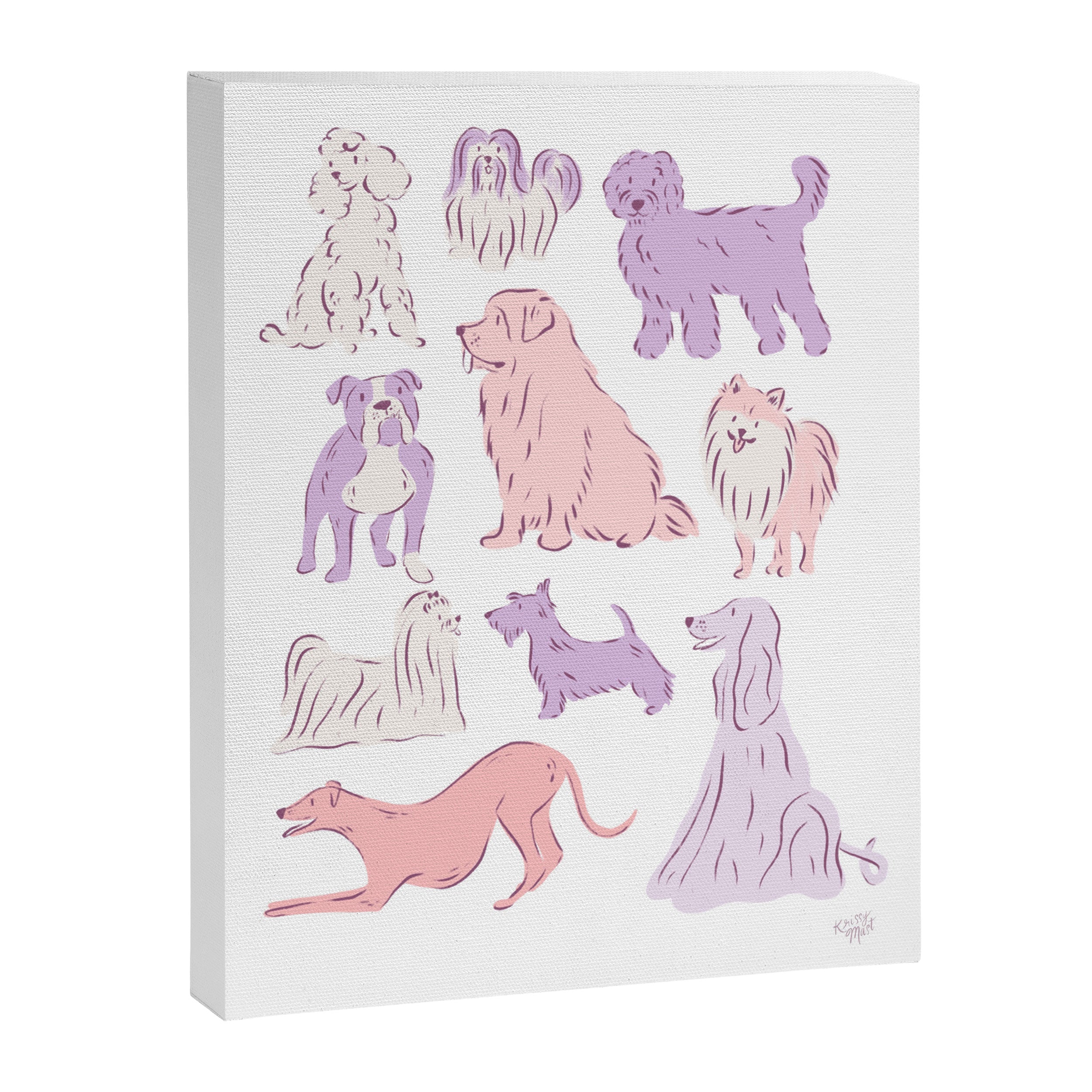 Pink and Purple Dogs 2 Canvas Print Gallery Image 6