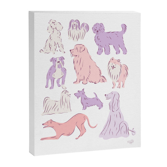 Pink and Purple Dogs 2 Canvas Print Gallery Image 1