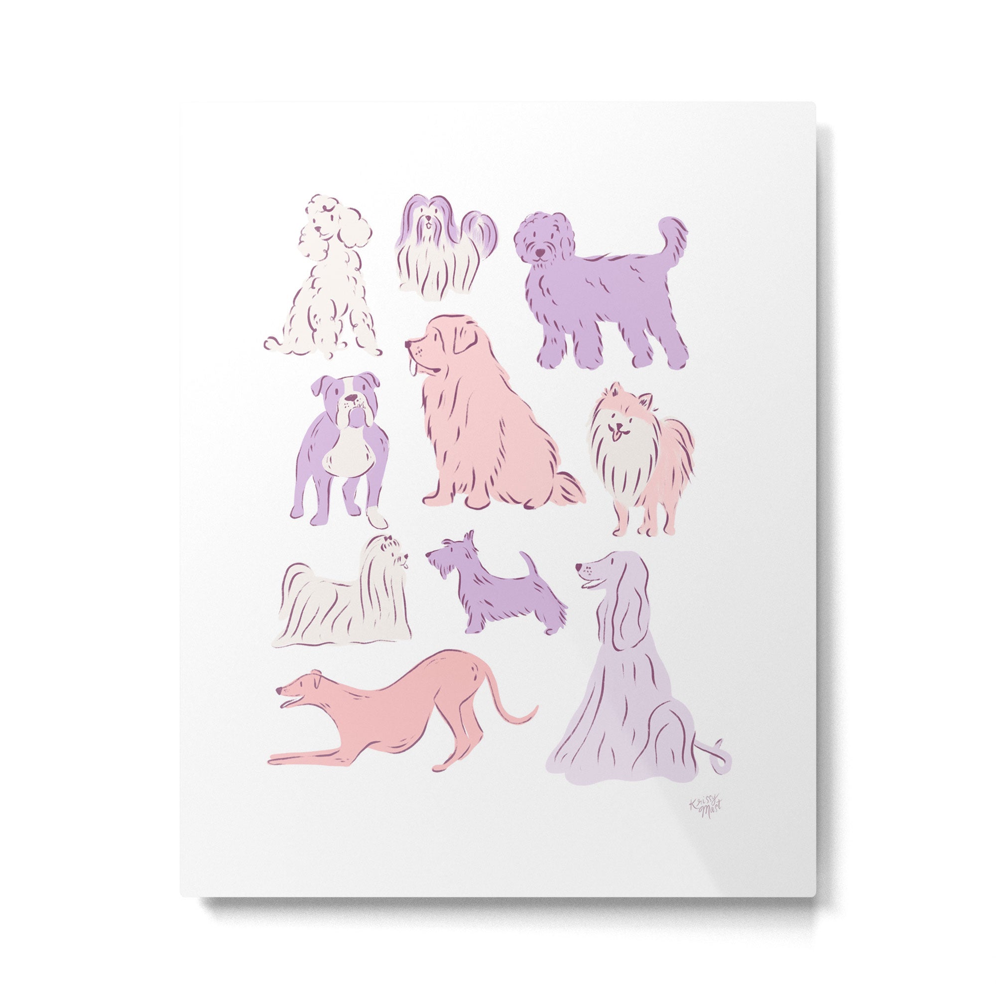 Pink and Purple Dogs 2 Metal Print Gallery Image 4