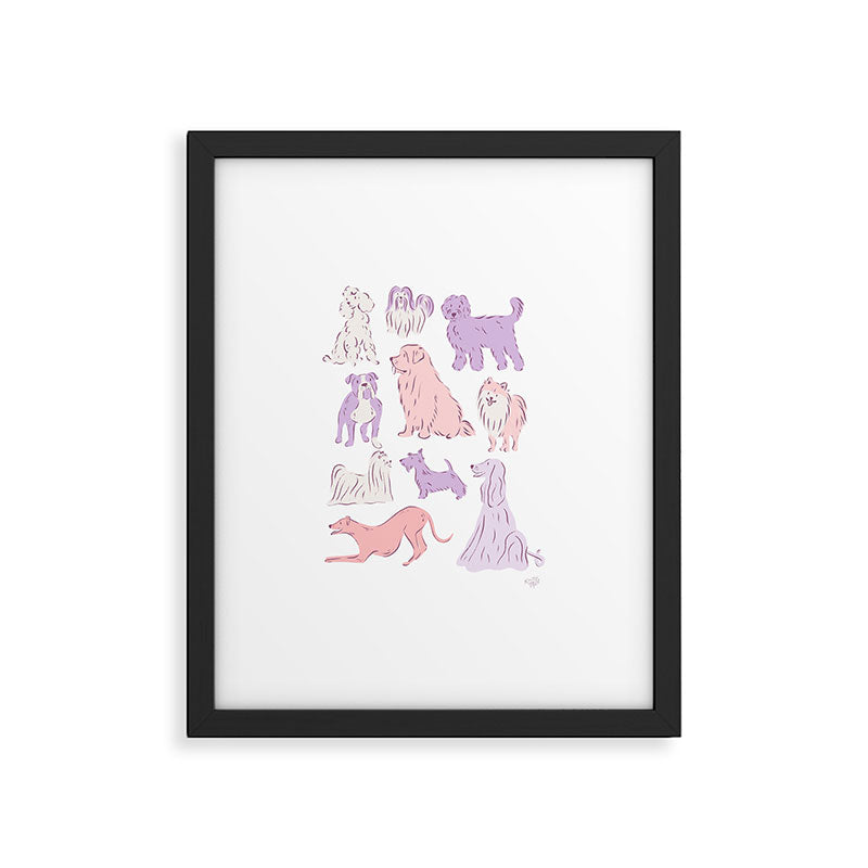 Pink and Purple Dogs 2 Framed Art Print Gallery Image 5