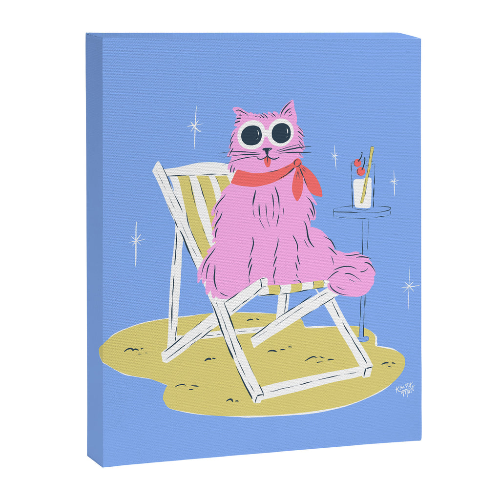Pink Summer Cat  Canvas Print Gallery Image 6