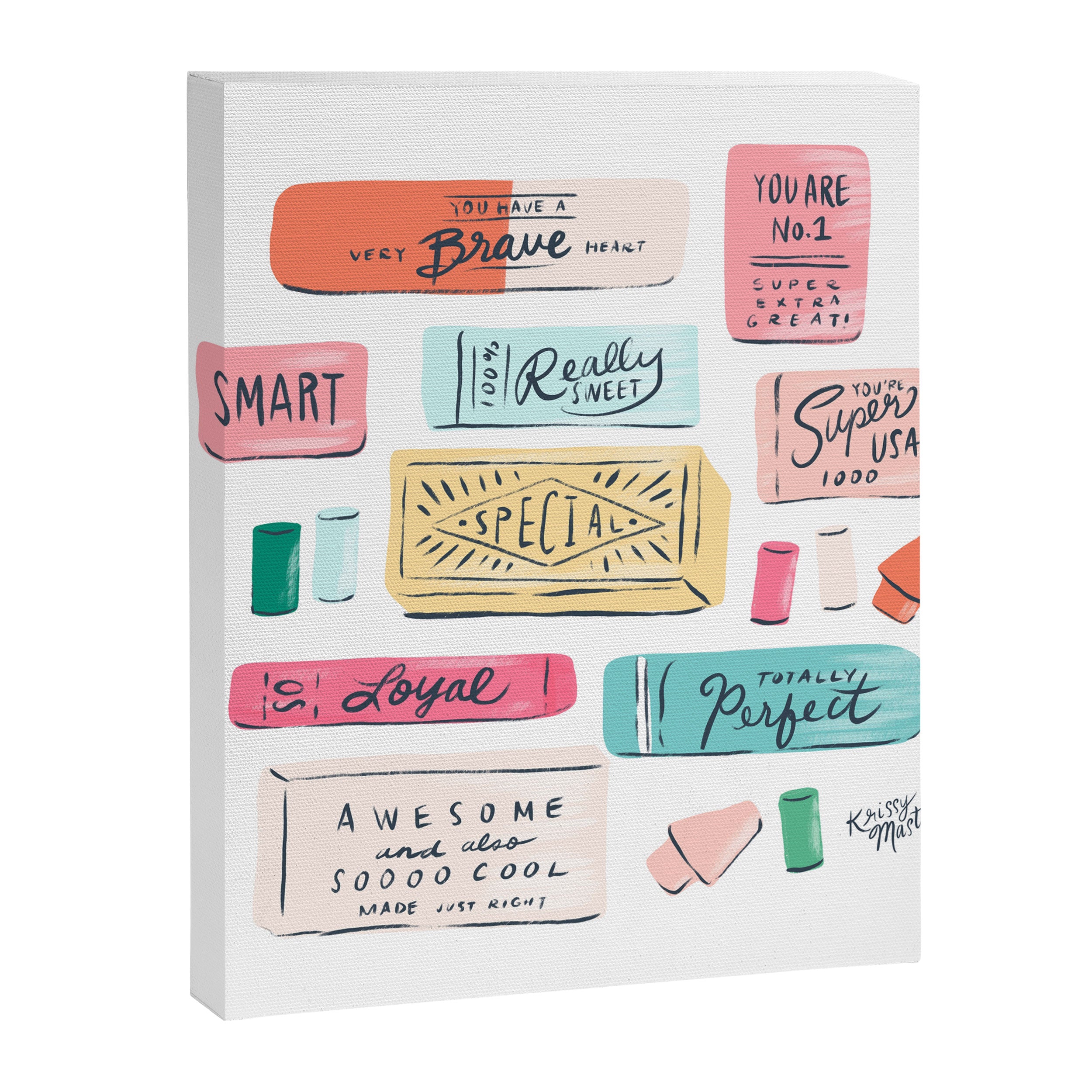 Positive Affirmation Erasers  Canvas Print Gallery Image 6