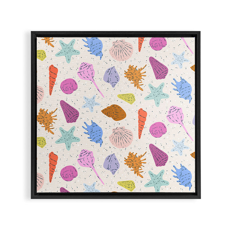 Rainbow Seashells Framed Canvas Print Gallery Image 3