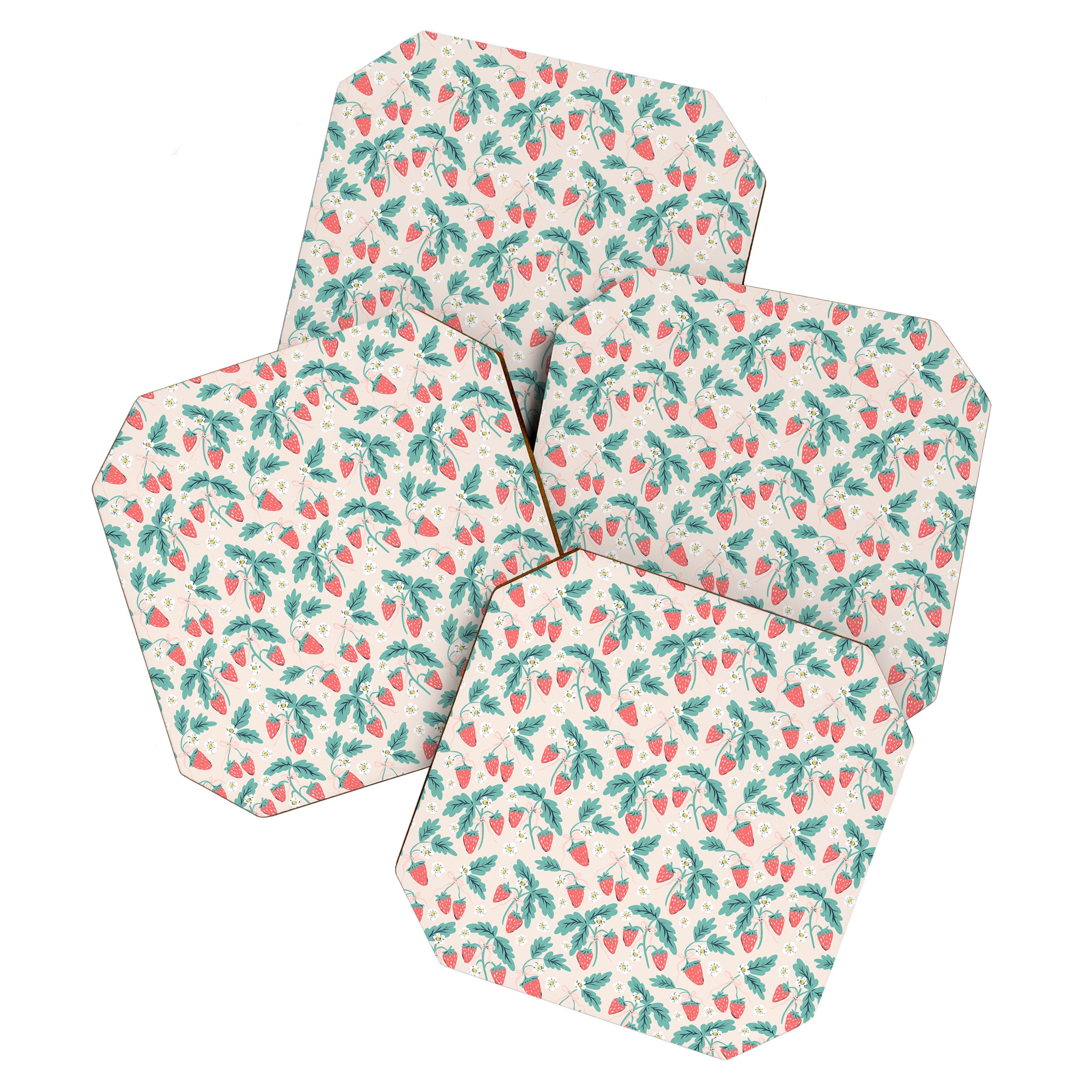 Stawberries with Flowers Coaster Gallery Image 1