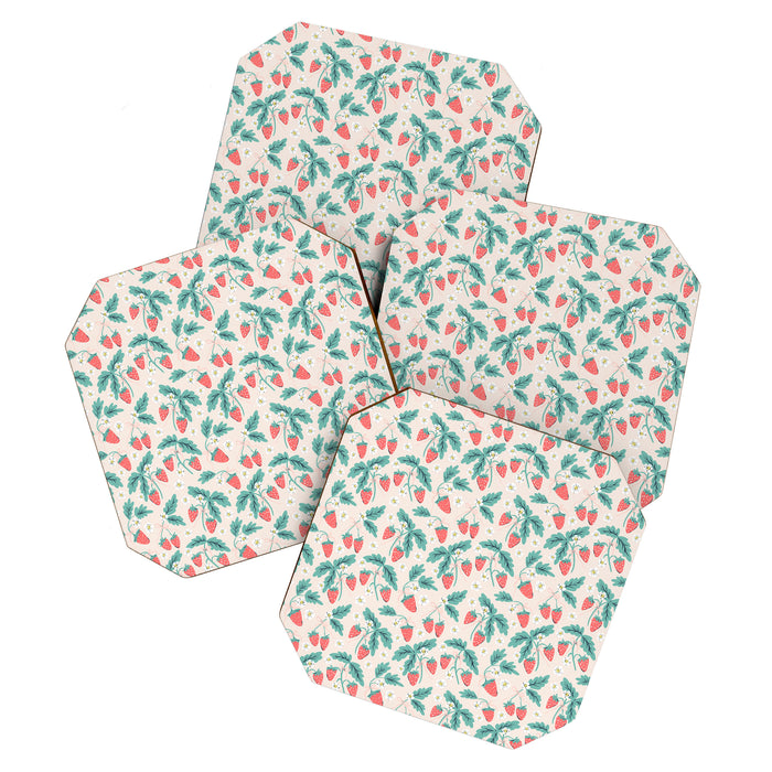 Stawberries with Flowers Coaster Gallery Image 1