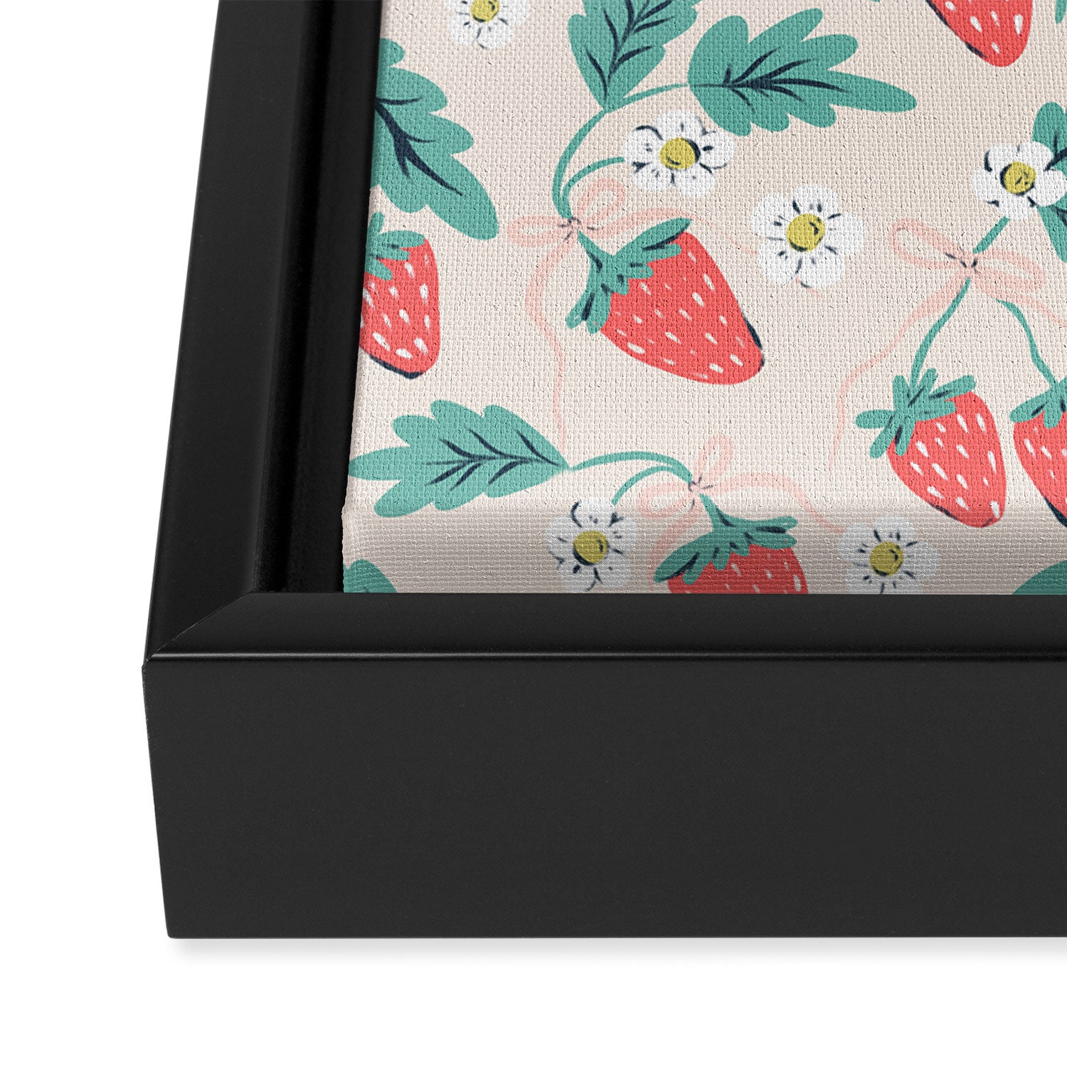 Stawberries with Flowers Framed Canvas Print Gallery Image 2