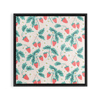 Stawberries with Flowers Framed Canvas Print Gallery Image 3