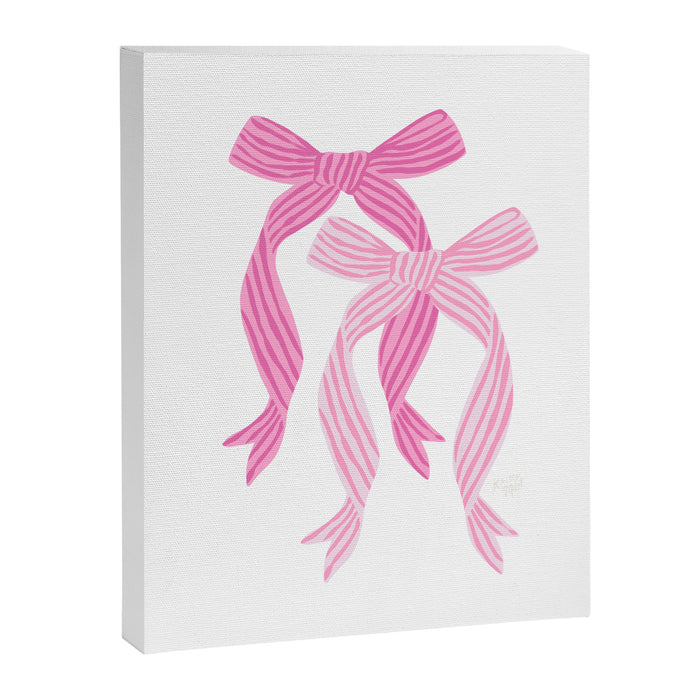 striped bows in pink Canvas Print Gallery Image 1