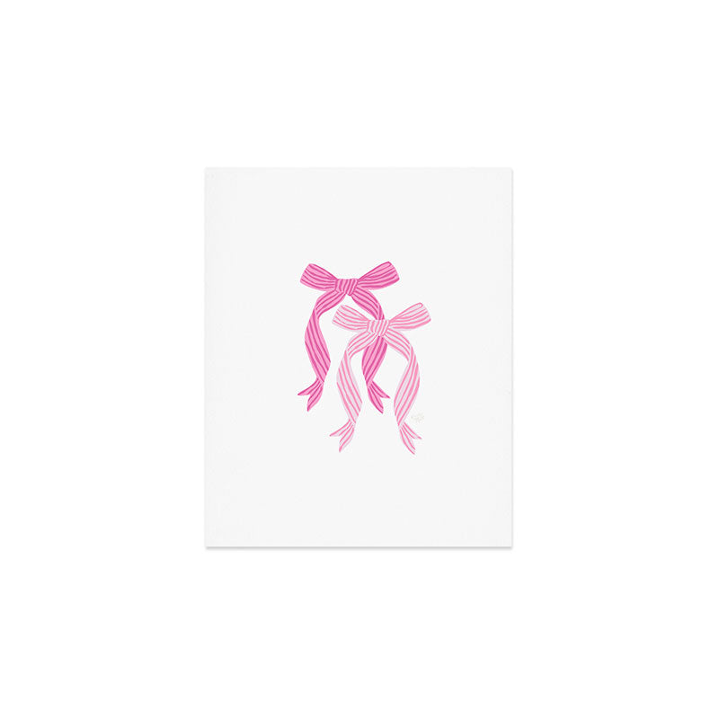 striped bows in pink Art Print Gallery Image 1