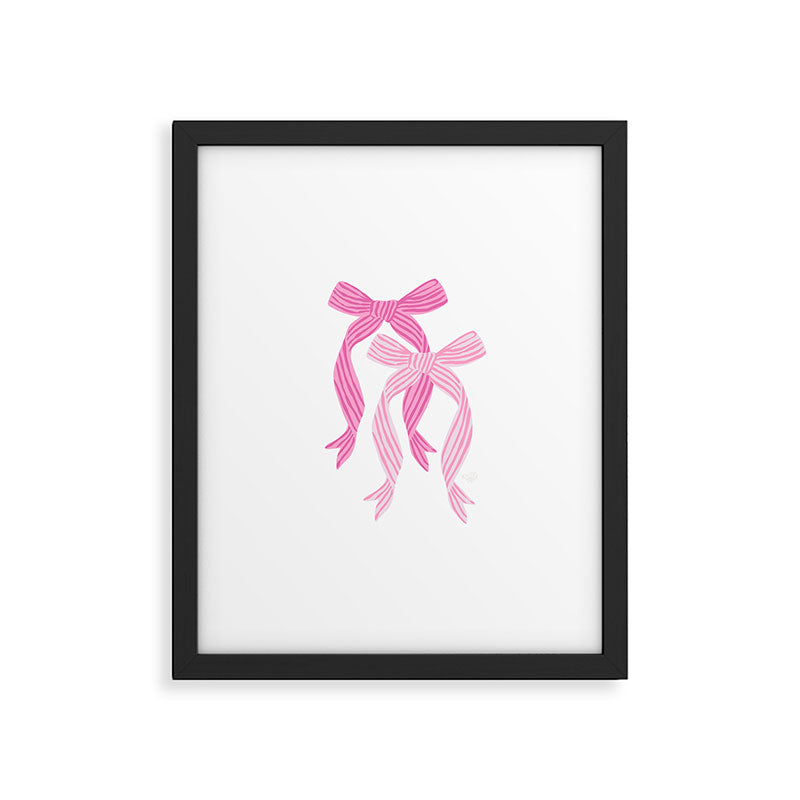 striped bows in pink Framed Art Print Gallery Image 6