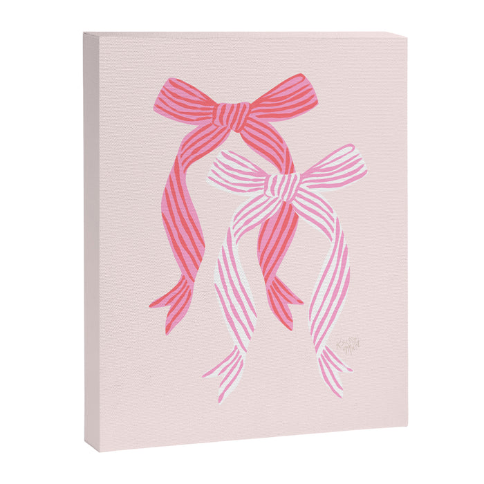 Striped Bows in Pinks Canvas Print Gallery Image 1