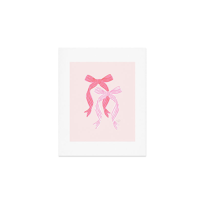 Striped Bows in Pinks Art Print Gallery Image 1