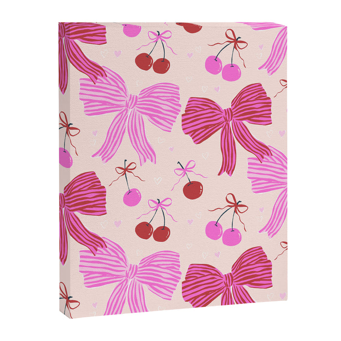 Striped Bows with Cherries  Canvas Print Gallery Image 1