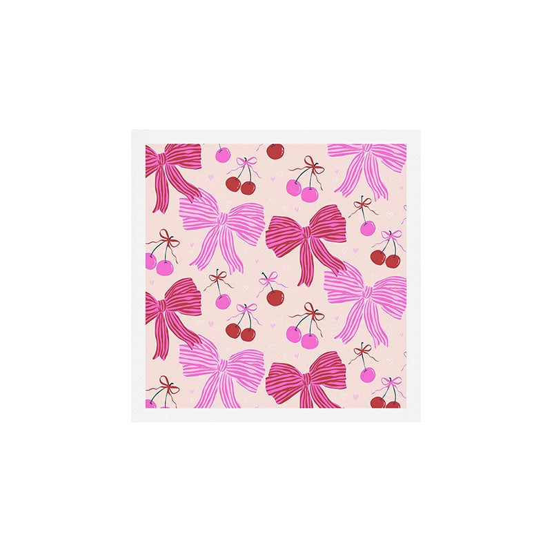 Striped Bows with Cherries  Art Print Gallery Image 1