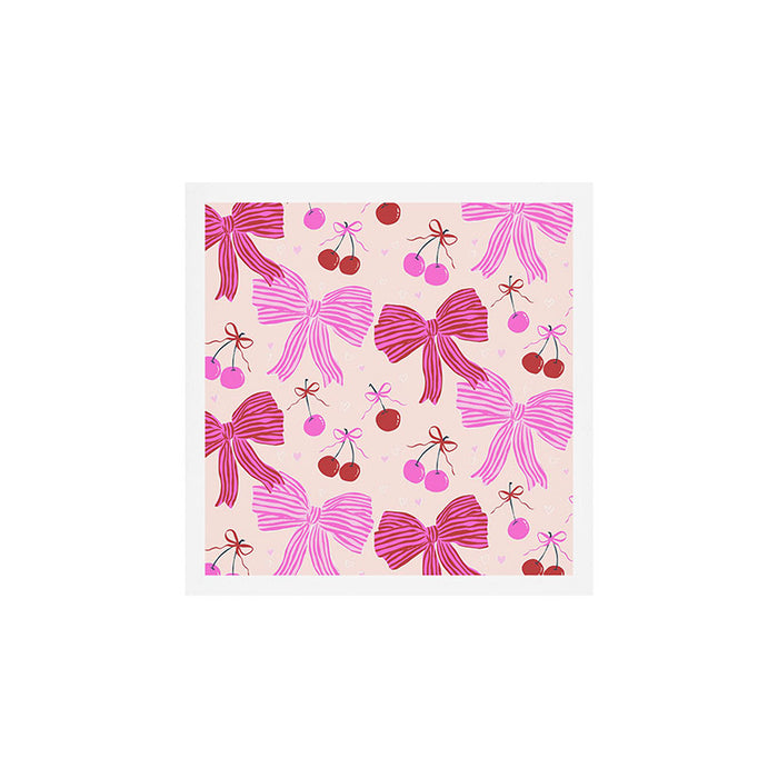 Striped Bows with Cherries  Art Print Gallery Image 1
