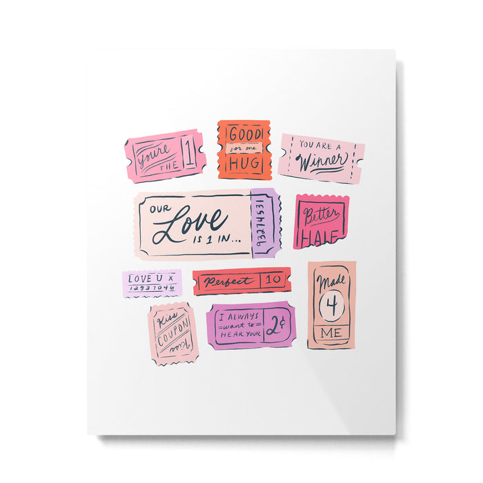 Ticket to Love Metal Print Gallery Image 1